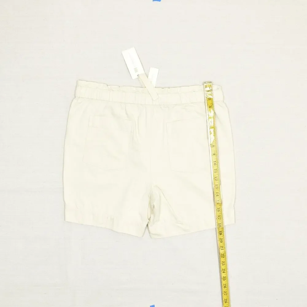 NEW Frye x Anthropologie Women Bermuda Drawstring Solid Cotton Beige Size 31 - Picture 5 of 8